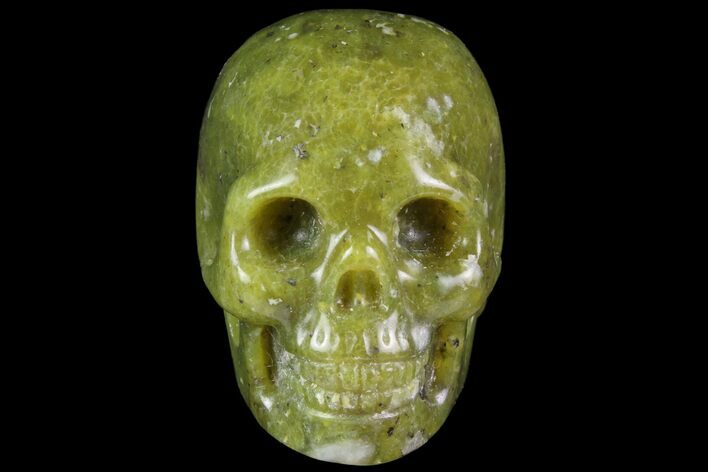 Realistic, Polished Jade (Nephrite) Skull #116439